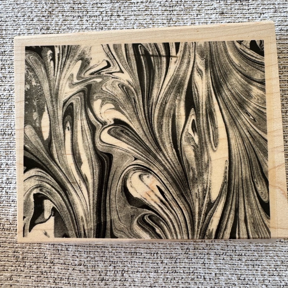 Stampin’ Up! Marbled red rubber stamp-NWOT